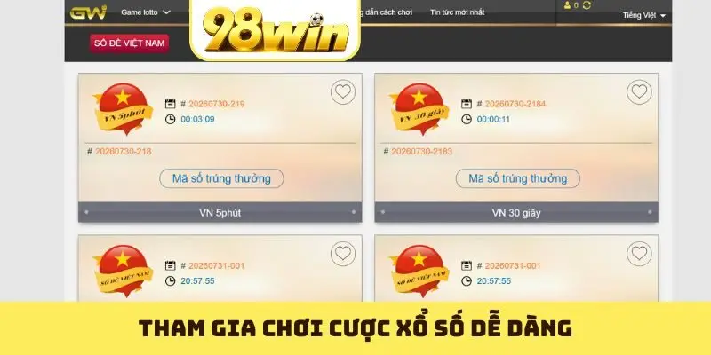 Xổ Số 98WIN - Sảnh Chơi Đổi Thưởng Online Chất Lừ 2026 - Slotvoyage